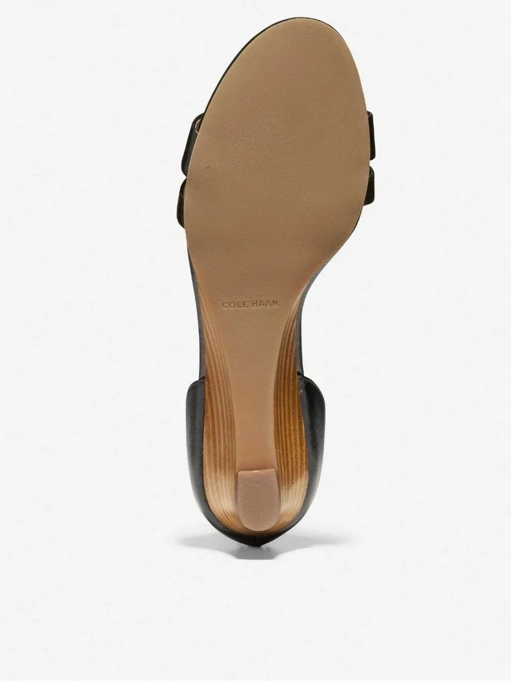 Size 7 Cole Haan Abriella Leather Wedge Sandals, W19578 Black